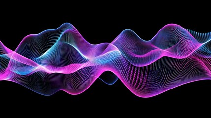 Poster - Abstract display of vibrant, flowing, interconnected lines creating a dynamic wave pattern.