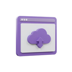 Poster - Purple 3D Render of Cloud Upload Download Web Icon