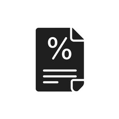 Fototapete - Percentage Report Document Icon Simple, Flat Design