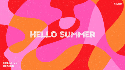Fototapete - Summer bright illustrations set for poster, card, cover, label, banner in modern minimalist style with overlay effect. Modern and simple summer design templates. Vector stock graphic