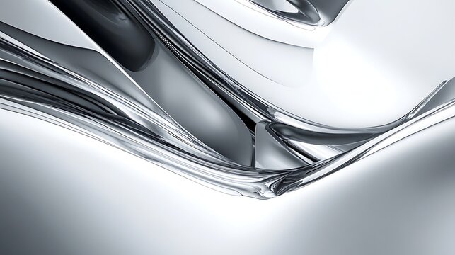 Abstract Silver Fluid Design