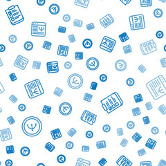 Poster - Set line Psychology, Psychological test and Online psychological counseling on seamless pattern. Vector