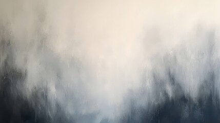 Poster - A soft, abstract landscape featuring muted shades of gray and white, evoking a sense of calm and introspection.