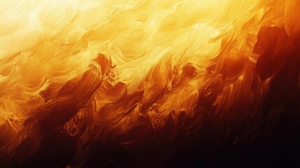 Poster - An abstract, fiery image showcasing swirling hues of orange, gold, and dark tones, evoking a sense of warmth and movement.