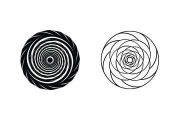 Poster - Abstract Circular Swirl Patterns Optical Illusion Black And White Designs Graphic Element