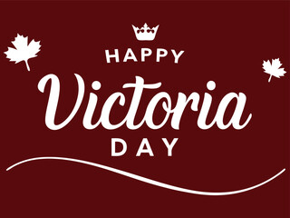 Poster - Stylish Victoria Day Design with Maple Leaves and Crowns