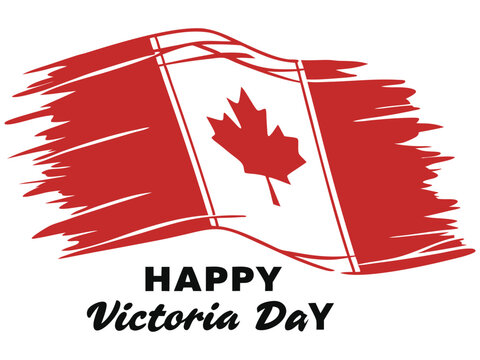 Happy Victoria Day Celebration with Canadian Flag Design