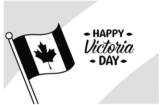 Festive Victoria Day Greeting Featuring Maple Leaf Flag