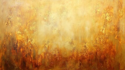 Poster - A vibrant abstract painting featuring warm golden hues with textured layers, evoking feelings of warmth and richness.