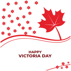 Poster - Canadian Patriotic Victoria Day Design with Flower Symbol