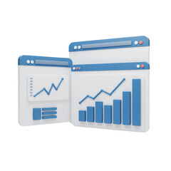 Poster - Blue and White 3D Render of Data Analytics Website Interface