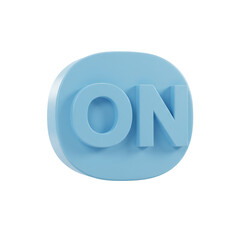 Poster - 3d render light blue on button