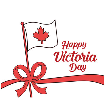 Victoria Day Celebration Banner Featuring Canadian Flag
