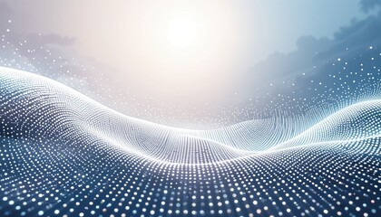 Poster - Dynamic wave patterns of digital light abstract visualization futuristic environment high-tech concept