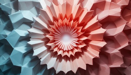 Poster - Dynamic geometric flower design modern art studio abstract art creative environment close-up view colorful pattern for visual impact