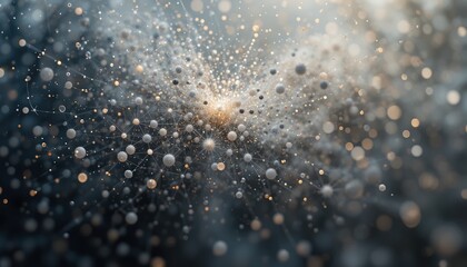 Poster - Exploring particle dynamics in cosmic environments abstract visualization of cosmic particles in motion
