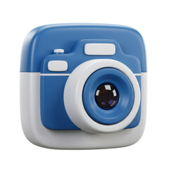 Poster - blue and white 3d camera icon illustration