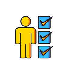 Poster - color user of man in business suit icon isolated on white background. business avatar symbol user pr