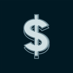 Poster - line dollar symbol icon isolated on black background. cash and money, wealth, payment symbol. casino