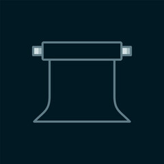 Poster - Line Empty photo studio icon isolated on black background. Screen backdrop. Flat filled outline style with shadow. Vector