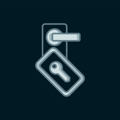 Poster - line digital door lock with wireless technology for unlock icon isolated on black background. door h