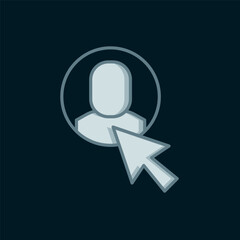Poster - line worker icon isolated on black background. business avatar symbol user profile icon. male user s