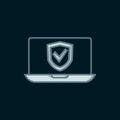 Poster - line insurance online icon isolated on black background. security, safety, protection, protect conce