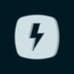 Poster - Line Lightning bolt icon isolated on black background. Flash sign. Charge flash icon. Thunder bolt. Lighting strike. Flat filled outline style with shadow. Vector