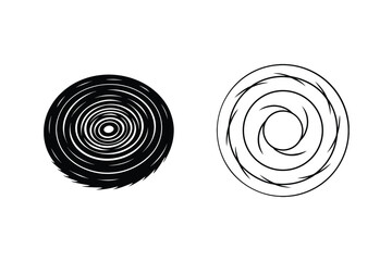 Poster - Abstract Circular Swirls In Black And White Minimalist Decorative Graphic Elements