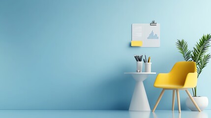 Job interview simulator interface with coaching support sidebar, 3D illustration