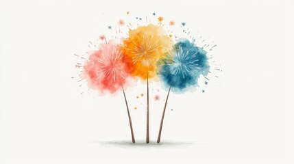 Poster - Watercolor Flowers: A captivating display of vibrant watercolor flowers, rendered in a contemporary style, showcasing the delicate beauty and artistic allure of nature's creations.