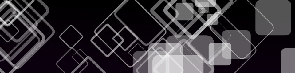Poster - Wide header background - abstract geometric horizontal vector design with squares