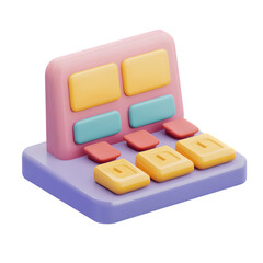 Poster - A cartoonish, stylized representation of a simple computer or machine control panel.