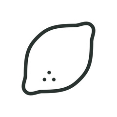 Poster - Lemon line icon, lime citrus fruit vector symbol with editable stroke
