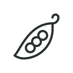 Aufkleber - Peas line icon, pea pod vector symbol with editable stroke