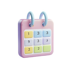 Poster - A charming, digitally rendered calendar with pastel colors.