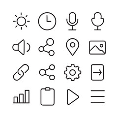 Poster - Set of social media and web icons in black pictogram style