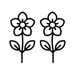 Poster - Vector flower illustration floral design element spring flower drawing botanical outline art icon set