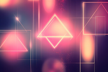 Poster - A vibrant geometric abstract design featuring glowing shapes.