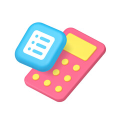 Poster - Financial budget balance planning calculation accounting analyzing 3d icon realistic vector illustration. Accountant finance banking money checking control tax expenses earnings wealth profit