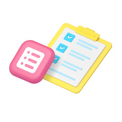 Poster - To do list time management planning efficiency and productivity organizing 3d icon realistic vector illustration. Deadline business goal efficient work organization checklist clipboard daily planner