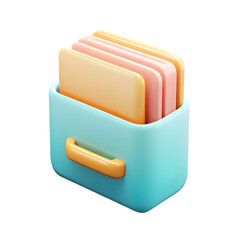 Poster - A 3D graphic representation of a drawer containing files.