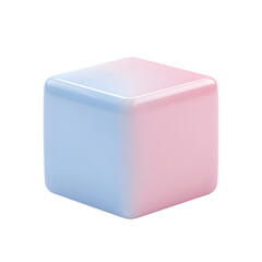 Poster - A 3D rendered, pastel-colored cube with a gradient effect.