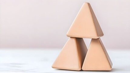 Poster - Surreal design of triangular shapes on minimalist background abstract art indoor close-up view