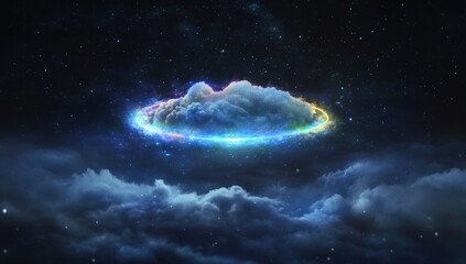 Wall Mural - floating cloud in space