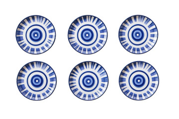 Poster - Ceramic plate set blue and white decorative plates kitchen dining tableware design
