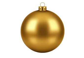 Wall Mural - A single gold christmas ornament with a loop on top isolated against a white background in full view