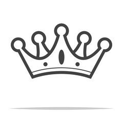 Wall Mural - crown outline icon transparent vector isolated