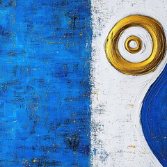 Poster - Golden Spiral Oil Painting in Abstract Ocean Style with Texture