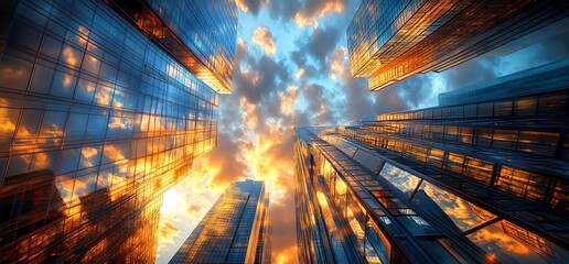Leinwandbilder - Abstract cityscape perspective
